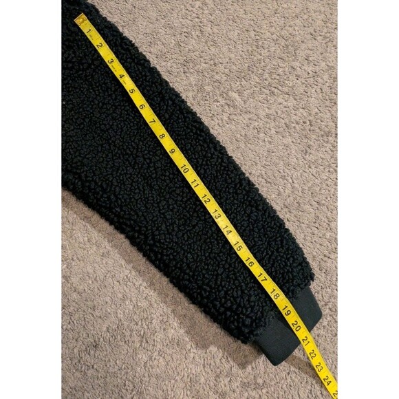 J.Crew Cropped Full Zip Sherpa Black Bomber Jacket BW069 Women's M - Picture 7 of 7